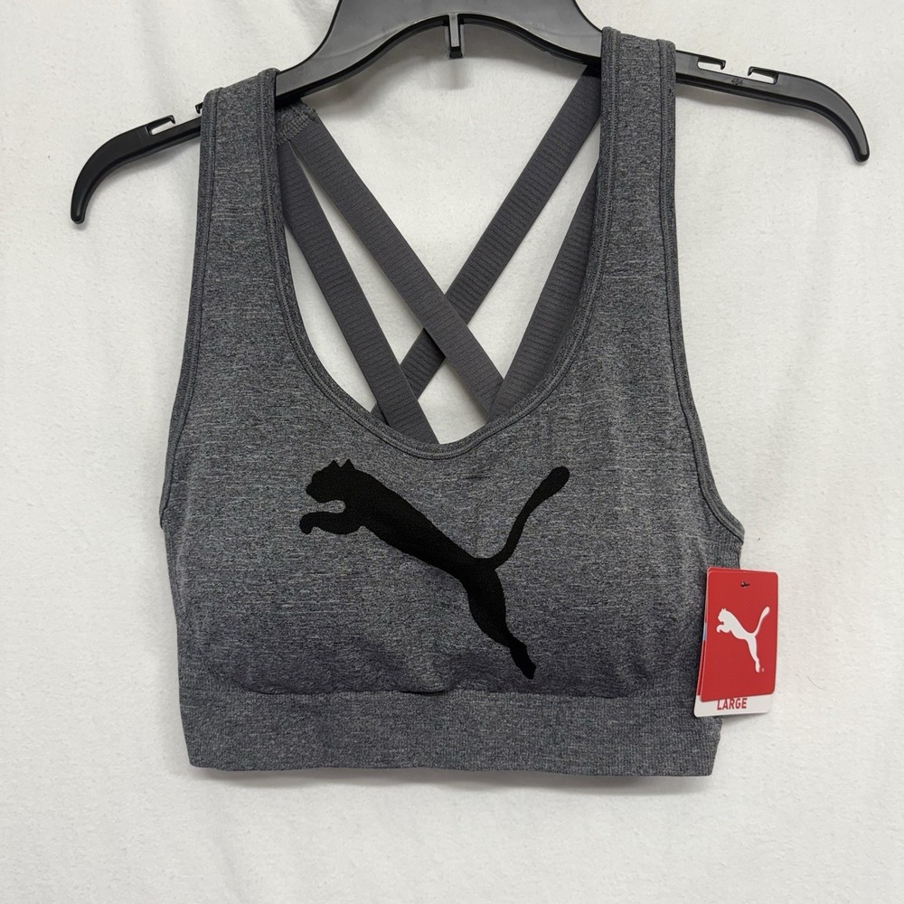 Women's Grey PUMA Sports Bra L New